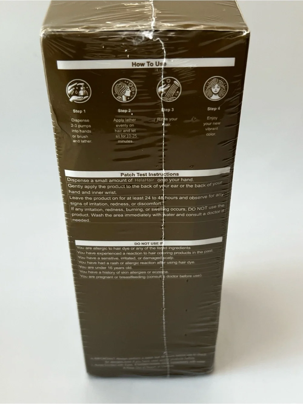HELA Hair Instant Hair Dye Shampoo Color Light Brown 200ml - NEW